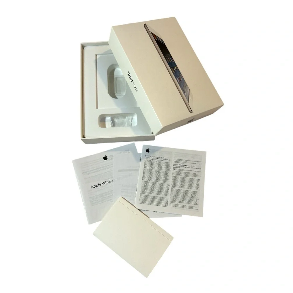 2012 Apple iPad Mini BOX ONLY Wi-Fi 16GB White Info, Apple Sticker
